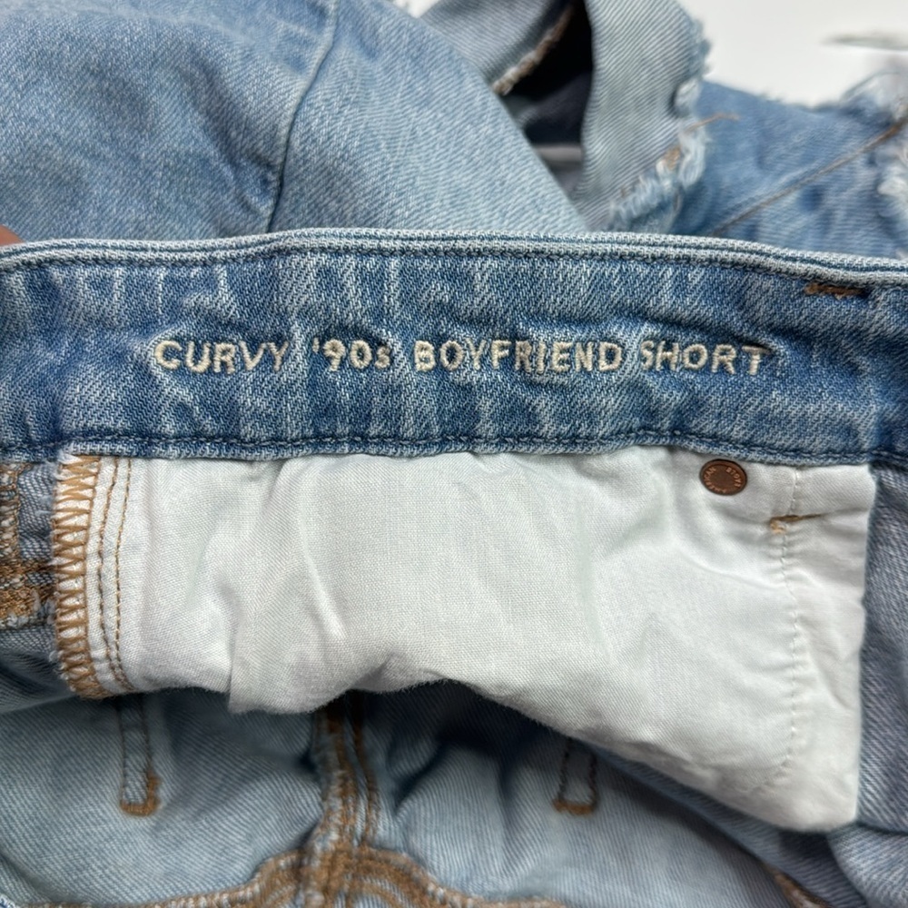 American Eagle Strigid Curvy 90s Boyfriend Denim Shorts Size 16 - Picture 7 of 8